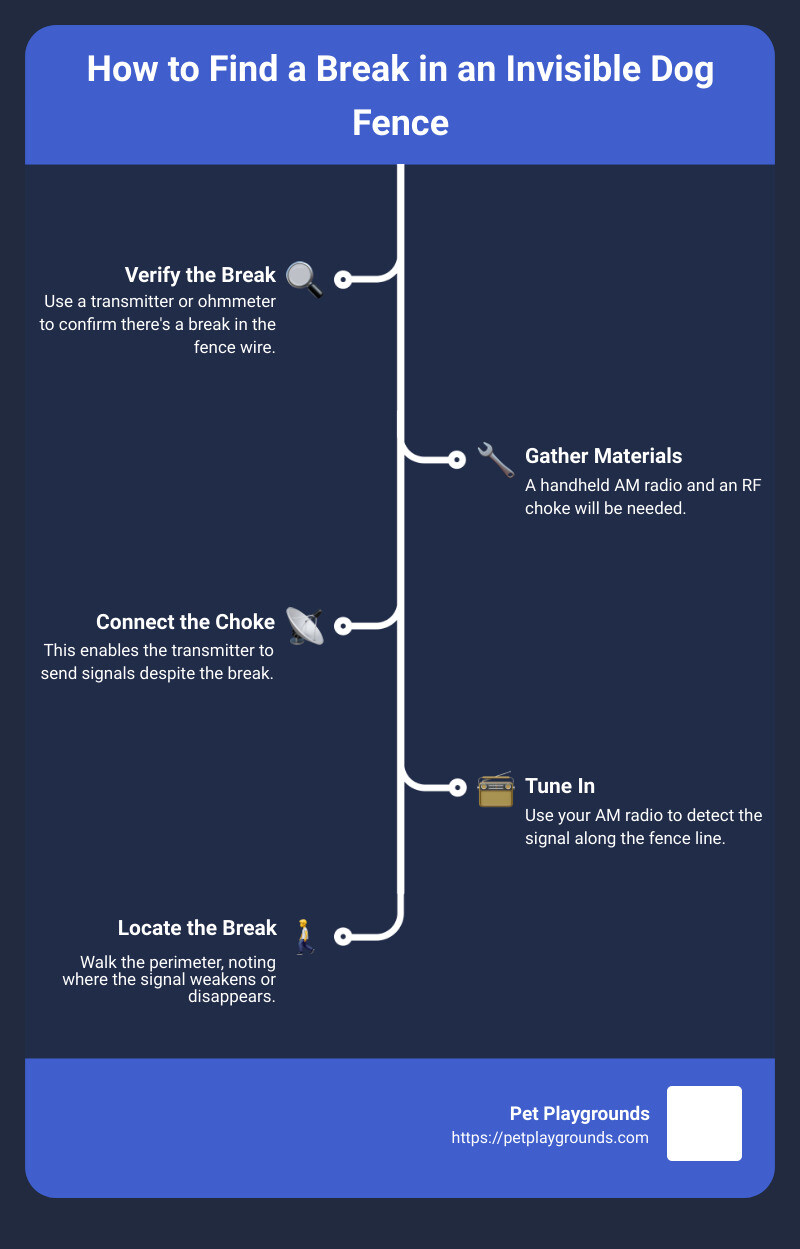 How to Find a Break in an Invisible Dog Fence Infographic - how to find a break in an invisible dog fence infographic infographic-line-5-steps