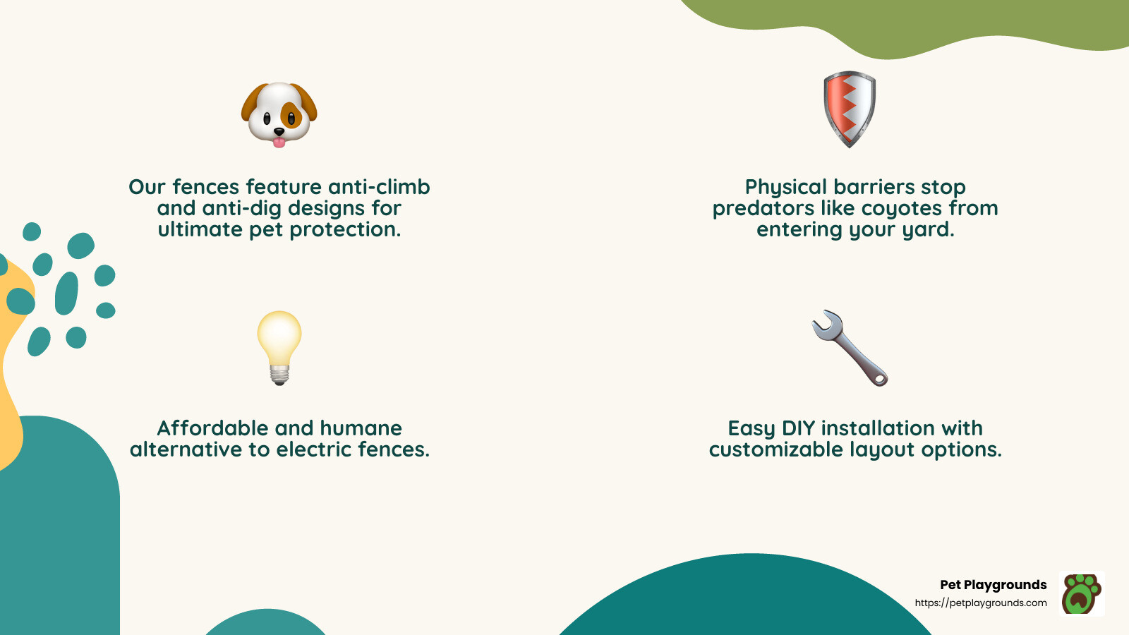 Pet Playgrounds: Secure and Humane Dog Fences - DIY dog fence infographic 4<em>facts</em>emoji_nature Pet Playgrounds: Secure and Humane Dog Fences - DIY dog fence infographic 4<em>facts</em>emoji_nature